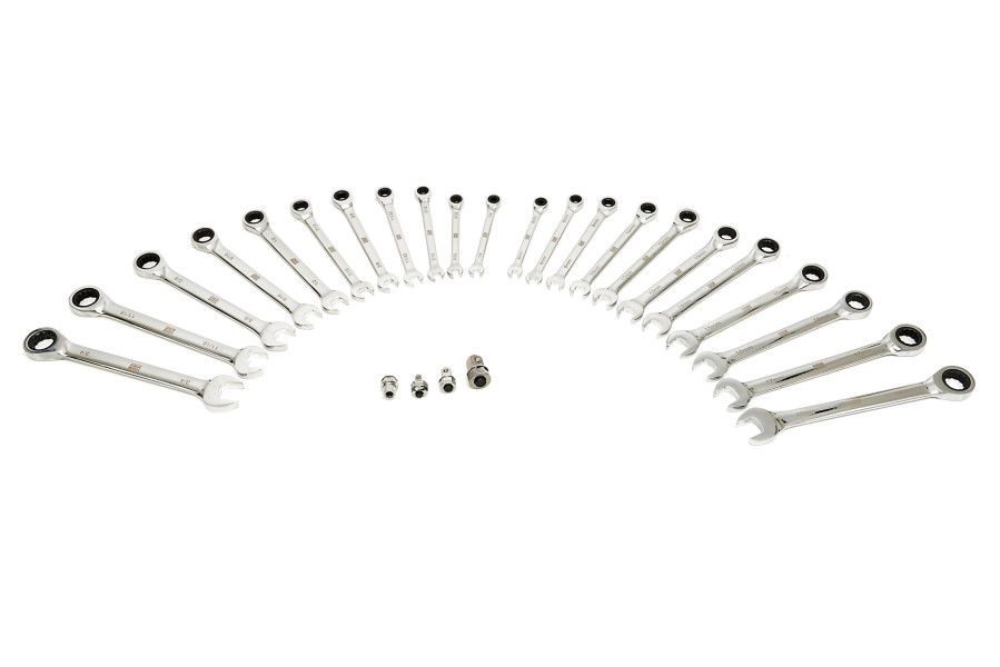 HBM 23-Delige Professionele Ring/Ratel/Steeksleutelset - Metrisch & Inch
