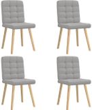 vidaXL Eetkamerstoelen 4 stuks stof wolk grijs