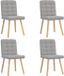 vidaXL Eetkamerstoelen 4 stuks stof wolk grijs