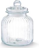 ZELLER Glazen voorraadpot/koekjespot rond met deksel 2800 ml - 17,5 x 22 cm