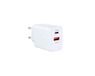 Watio Wave Oplader, automatische wandlader met 1 USB-poort en 1 USB-C-aansluiting, vermogen 20 W en 0,8 A, wit, compact design