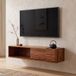 FineBuy meuble bas suspendu bois massif palissandre 108x25x34 cm meuble TV marron