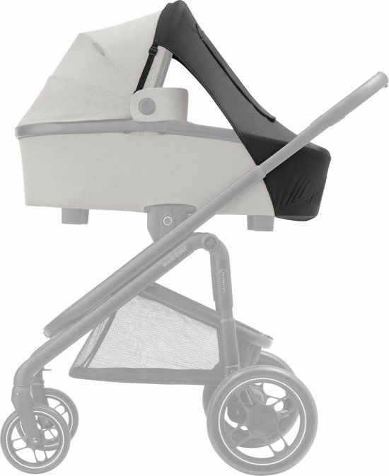 Maxi-Cosi Zonnescherm, Compatibel met Maxi-Cosi-reiswiegen, kinderwagens en -babyautostoeltjes, UPF 50+-bescherming, Zwart