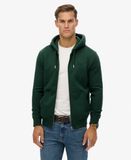 Superdry Homme Sweat à Capuche Zippé Logo Vintage Brodé Green Taille: M