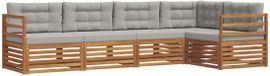 vidaXL Hoek loungeset 5 zitplaatsen Acacia hout Naturel en lichtgrijs