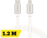 Swissten USB-C naar Lightning Oplaadkabel 1,2 meter – Power Delivery Snellader – voor iPhone & iPad – Gevlochten Nylon – Zilver