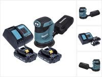 Makita DBO 180 SY 18 V 125 mm Ponceuse excentrique sans fil + 2x 1,5 Ah batterie + chargeur