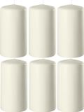 Enlightening Candles 8x bougies cylindriques/stompkaarsen blanc ivoire 6 x 12 cm 45 heures de combustion - Bougies inodores blanc ivoire