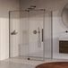Brauer Stellar - Cabine de douche avec porte battante - Verre clair - 160x90x200 cm - Réversible - incl. Revêtement de verre - PVD Gunmetal Brossé