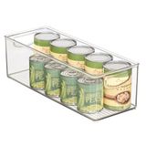 iDesign Stapelbare Opbergbak van gerecycled kunststof met handgrepen - transparant