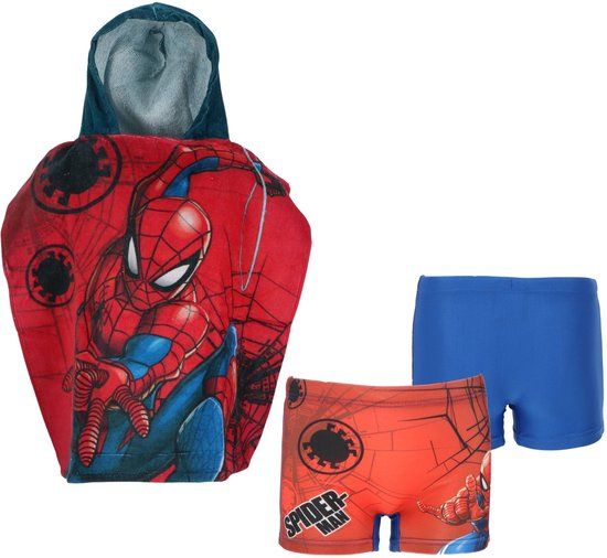 4KidsOnly Spiderman Zwemset - Poncho + Zwemboxer