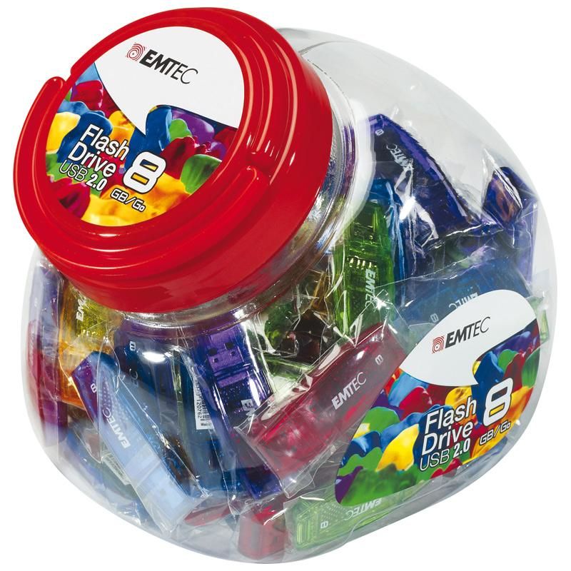 Emtec C410 Color Mix - Candy Jar 32GB USB 2.0 Flash Drive - Multicolor