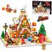 Maison en pain d'épices de Noël - Avec éclairage - Mini village de blocs - À partir de 12 ans