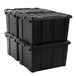 Iris Ohyama, Boîte de rangement en plastique avec couvercle et fermeture à clip, 68L, Lot de 4, Empilable, Gigogne, Sans BPA, Grenier, Abri de jardin, Garage, DDSKT-700, Noir