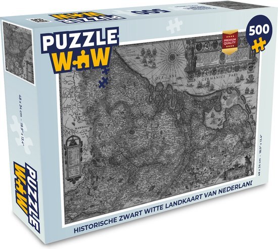 MuchoWow Puzzel Historische zwart witte landkaart van Nederland - Legpuzzel - Puzzel 500 stukjes