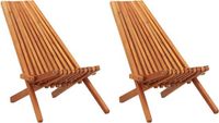 vidaXL Loungestoelen voor buiten, 2 stuks, massief acaciahout, bruin, inclusief kussen