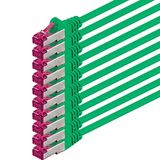 1aTTack.de Cat6a CAT6 10x 10m LAN-netwerkkabel SFTP PIMF 10Gb/s - groen