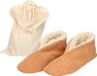 Bernardino Beige Spaanse sloffen/pantoffels van echt leer/suede voor dames/heren maat 40 met handige opbergzak
