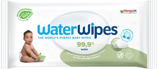 WaterWipes Snoetenpoetser Soapberry - 60 stuks - Gevoelige Huid - Plasticvrij