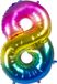 Boland Folieballon '8' Regenboog (86 cm)