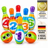 Bowling set - Enfants - 6 kegels - 2 ballen - Polyurethaanschuim zacht - Veelkleurig