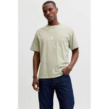 JACK&JONES - JORHYERES MINIMAL TEE SS CREW NECK - Heren - T-shirts - M - Katoen - Seagrass