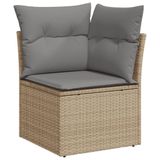 vidaXL 9-delige Loungeset met Kussens, Poly Rattan, Beige