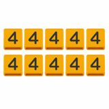 Geppas Farmoxa.nl Kokernummer 4 - 10 stuks - Geel/Zwart - Kunststof veenummer - 40 x 40 mm