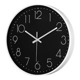 IvoQ Moderne Wandklok - 30 cm - Zwart/Wit