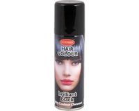 Merkloos Haarspray of haarverf - kleur zwart - verkleed accessoires - 125 ml - volwassenen en kinderen - carnaval