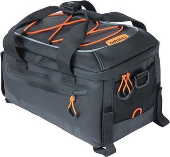 Basil Miles Tarpaulin bagagedragertas, 7L, zwart oranje