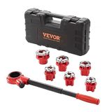 VEVOR 6-delige set Schroefdraadboorset Kluppe Tap 1/4 inch NPT - 1-1/4 inch NPT in koffer 9SICR Matrijskop Ideaal voor de bouw Sanitaire industrie enz.