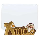 THUN - Kerstmis 2022 - fotolijst Kerstmis met kerstman van keramiek met de hand versierd - kerstcadeau 2022 - keramiek, glas, inzetstuk van grenenhout - fotoruimte 10 x 15 cm h