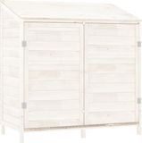 vidaXL Tuinschuur 102x52x112 cm massief vurenhout wit
