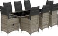 vidaXL 9-delige Bistroset met kussens, polyrattan, grijs