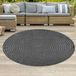 Tapis d'extérieur, gris clair, rond, moderne, résistant aux intempéries, adapté pour balcon ou terrasse, diamètre : 120 cm