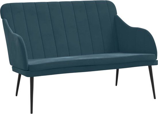 vidaXL Bankje 110x76x80 cm fluweel blauw