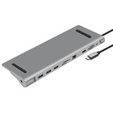 HEDEN USB-C-hub, 10 poorten HDMI 4K/60HZ, RJ45 1000 Mpbs, VGA 3 x USB 3.0, USB-C oplaadkabel 100W Micro SD/SD, jack 3,5