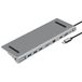 HEDEN USB-C-hub, 10 poorten HDMI 4K/60HZ, RJ45 1000 Mpbs, VGA 3 x USB 3.0, USB-C oplaadkabel 100W Micro SD/SD, jack 3,5