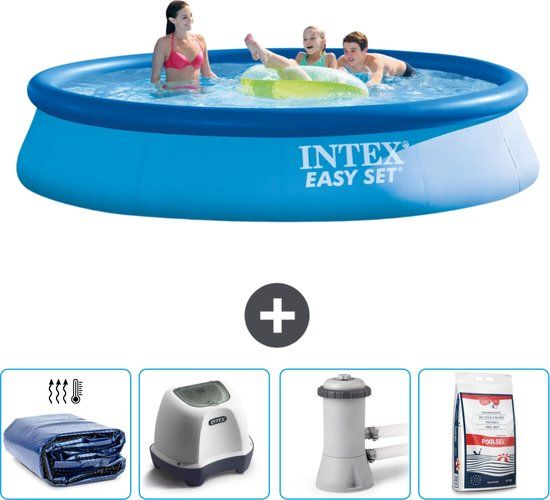 Intex Easy Set Zwembad - 396 x 84 cm - Rond - Blauw - Compleet met accessoires