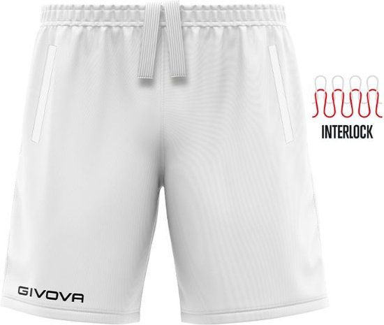 Givova Pocket Sport Shorts - White - Unisex - Size L