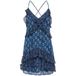 ONLY gebloemde jurk met ruches - blauw
