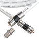 RELIAGINT 7,6 m, RG6 witte coaxkabel met F-pin-connector, F81 dubbele vrouwelijke verlengadapter, lage verliezen hoge snelheid coaxkabel snoerverlenger voor HD-tv, schotel, satelliet, antenne