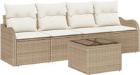 vidaXL Tuinbank Set 5-delig Beige en Crème