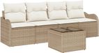 vidaXL Tuinbank Set 5-delig Beige en Crème