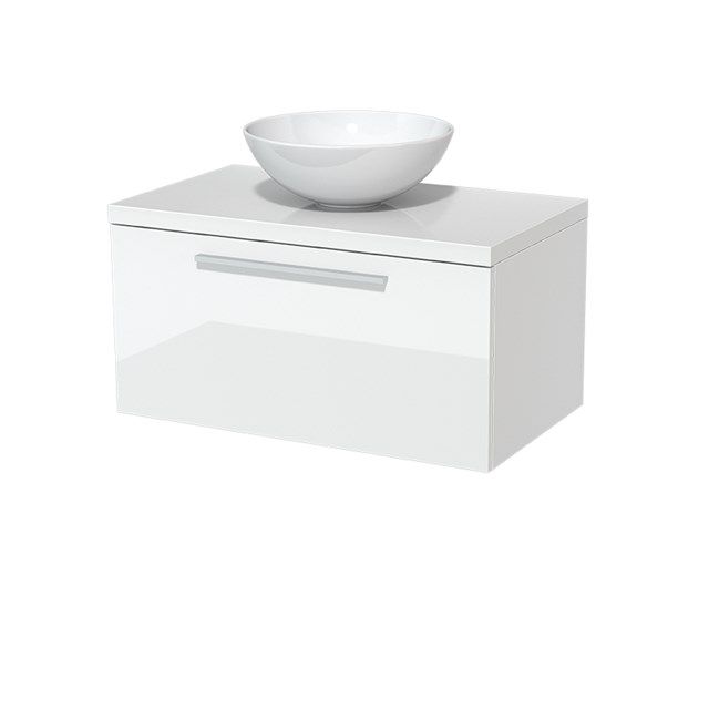 Maxaro Badkamermeubel Modulo Plato 80cm Hoogglans Wit 1 Lade