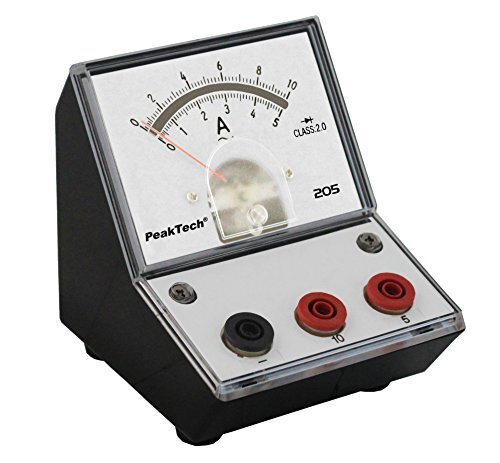 Peaktech P 205-10 stroommeter/ampèremeter analoog/meetapparaat met spiegelschaal 0 5A/10A AC