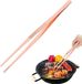 Unyqoos® Pince de cuisine et de service, 28 cm, acier inoxydable couleur rosé, pointe dentée, grip antidérapant – Pince de précision pour la cuisine et le service