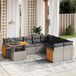 Maison Exclusive - Ensemble de jardin, composé de 10 pièces avec coussins, gris, en polyrotin
