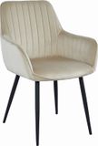 LEOBERT SOLDEN Stoel - Beige Velvet, Metalen Poten